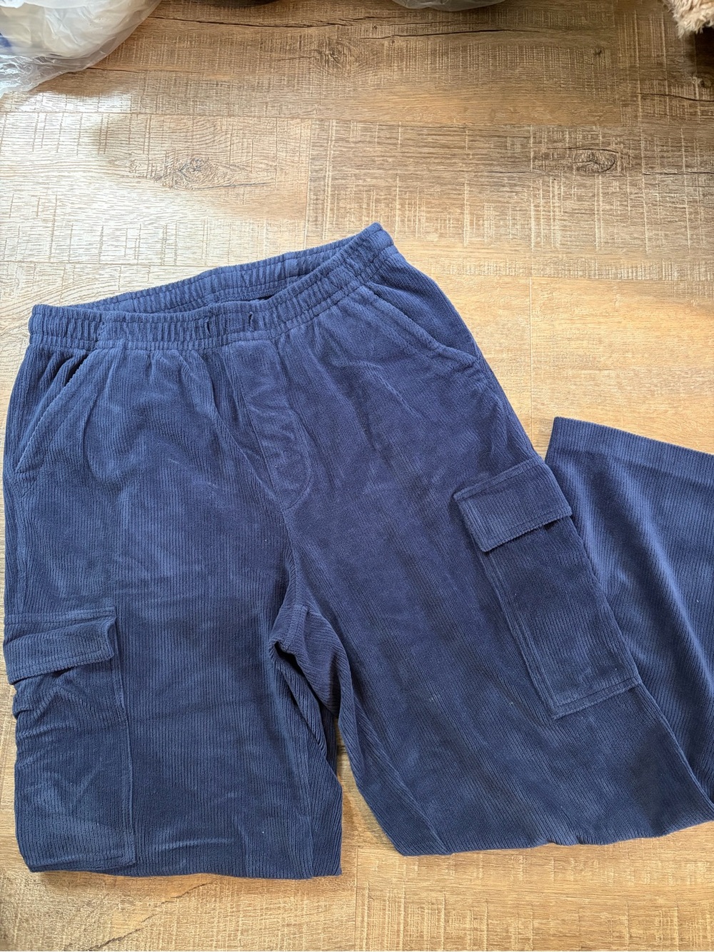 Lands End Men's Navy Corduroy Cargo Pants